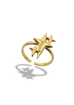 Anillo ajustable con estrellas de cuatro picos