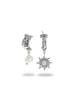 Arete martillado estilo sol y luna