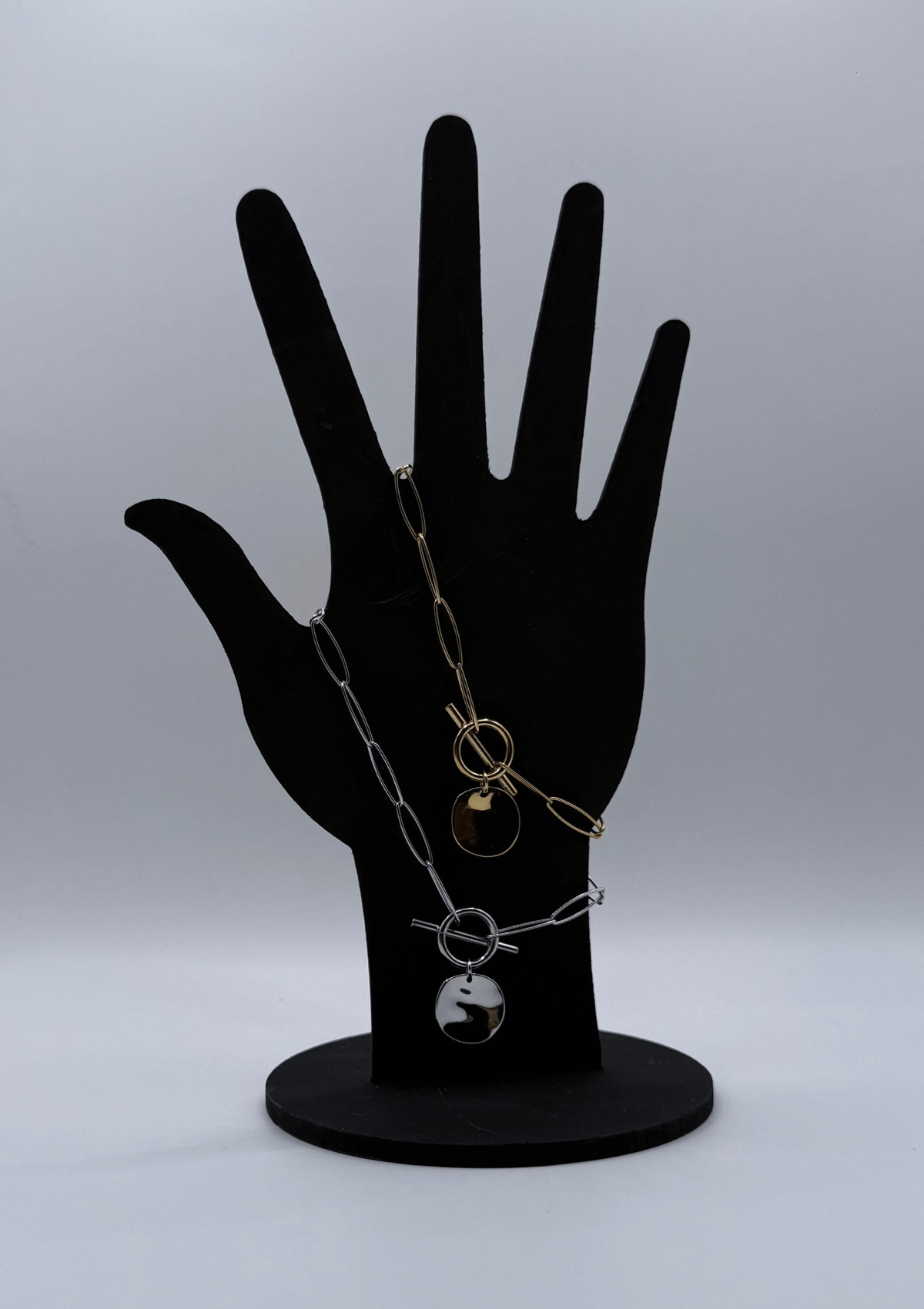 Pulsera eslabon largo con broche T