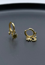 Huggies colgantes sol luna estrella