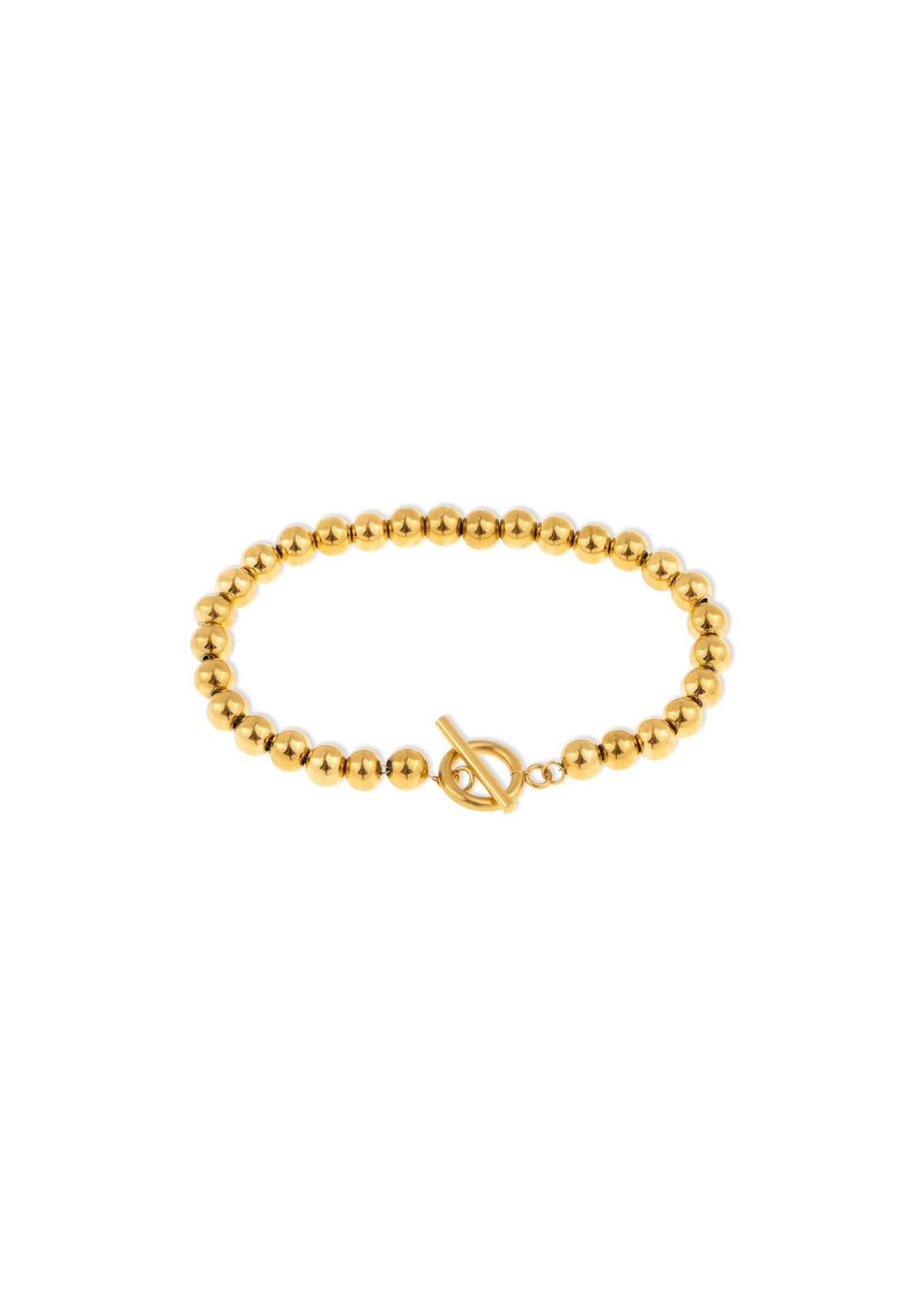 Pulsera con cuentas redondas broche T