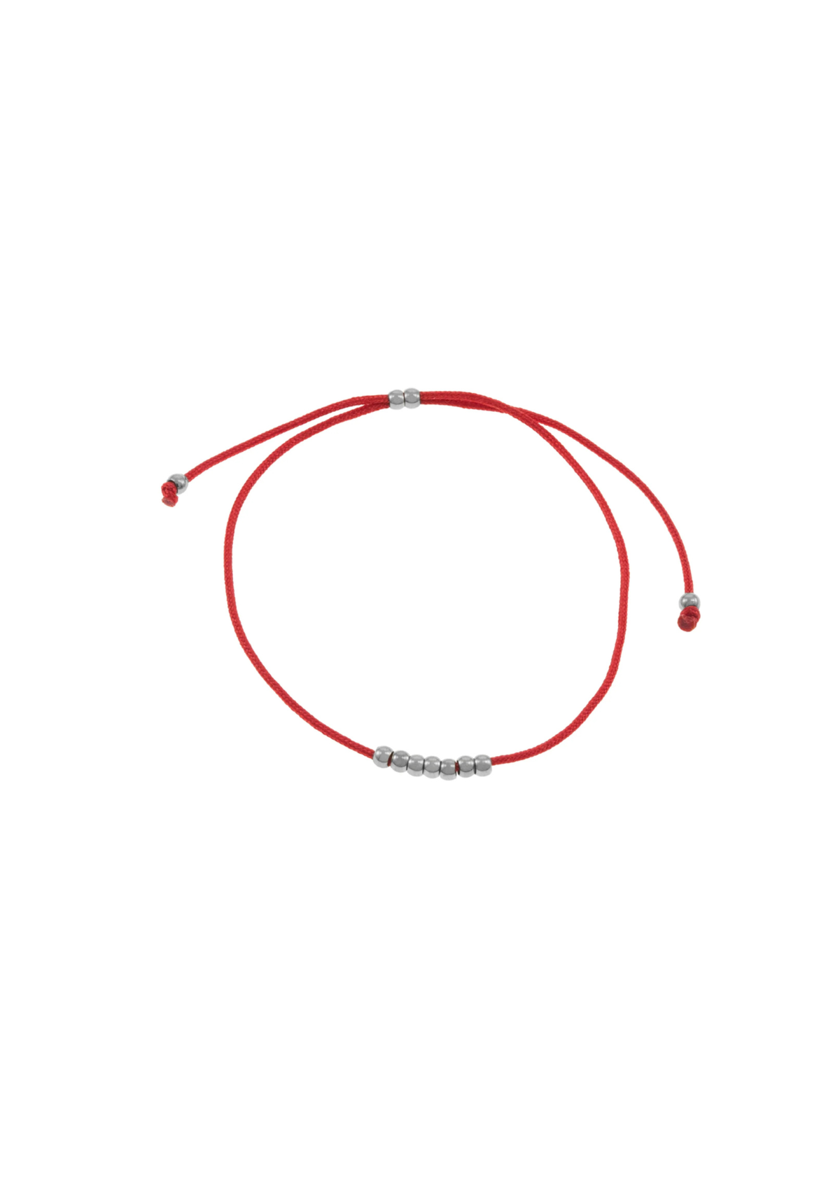 Pulsera ajustable de hilo rojo con balines