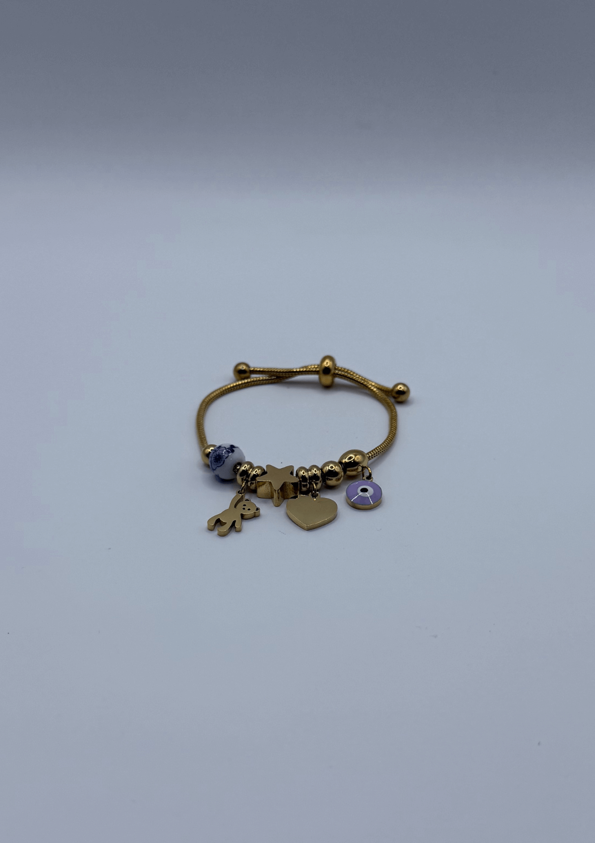 Pulsera ajustable niña oso cerámica