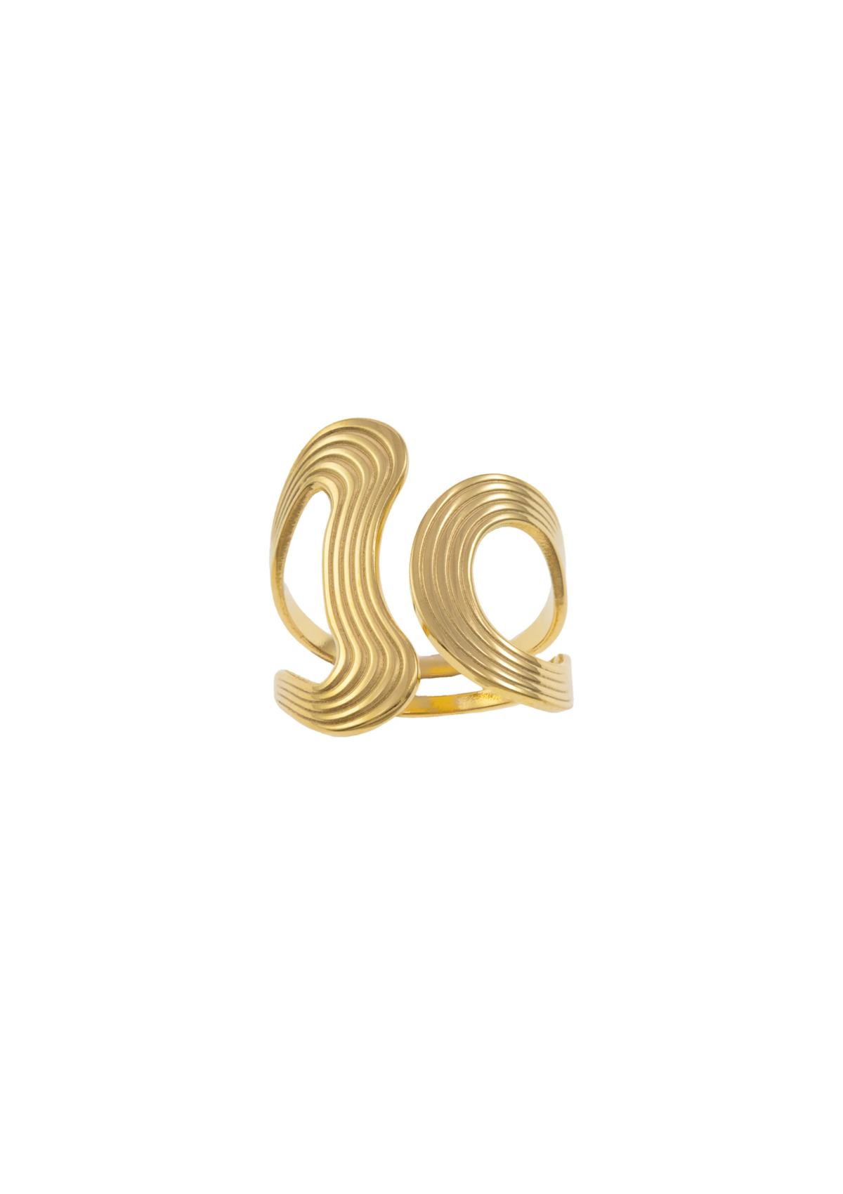 Anillo ajustable asimetrico texturizado