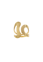 Anillo ajustable asimetrico texturizado