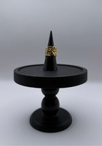 Anillo ajustable de flores texturizadas