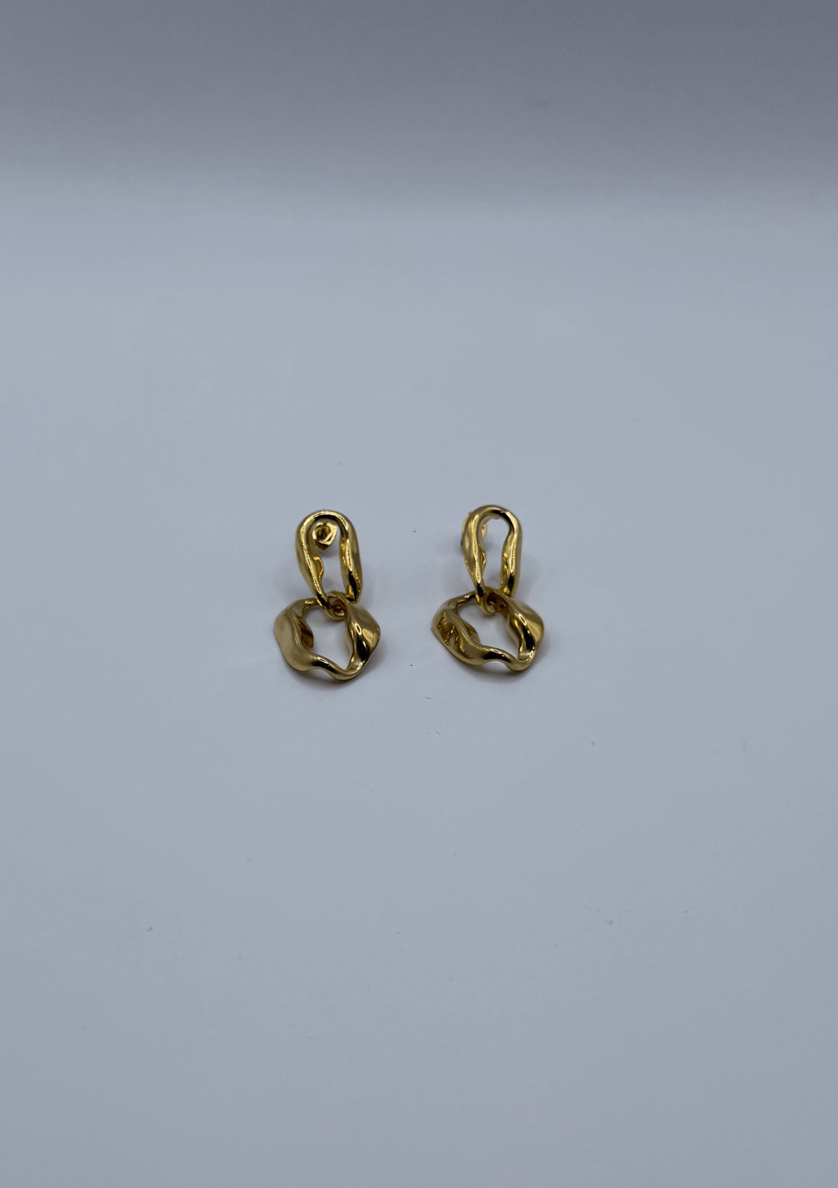 Aretes doble cadena dorados