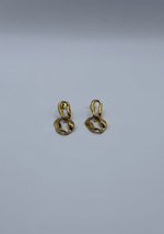 Aretes doble cadena dorados
