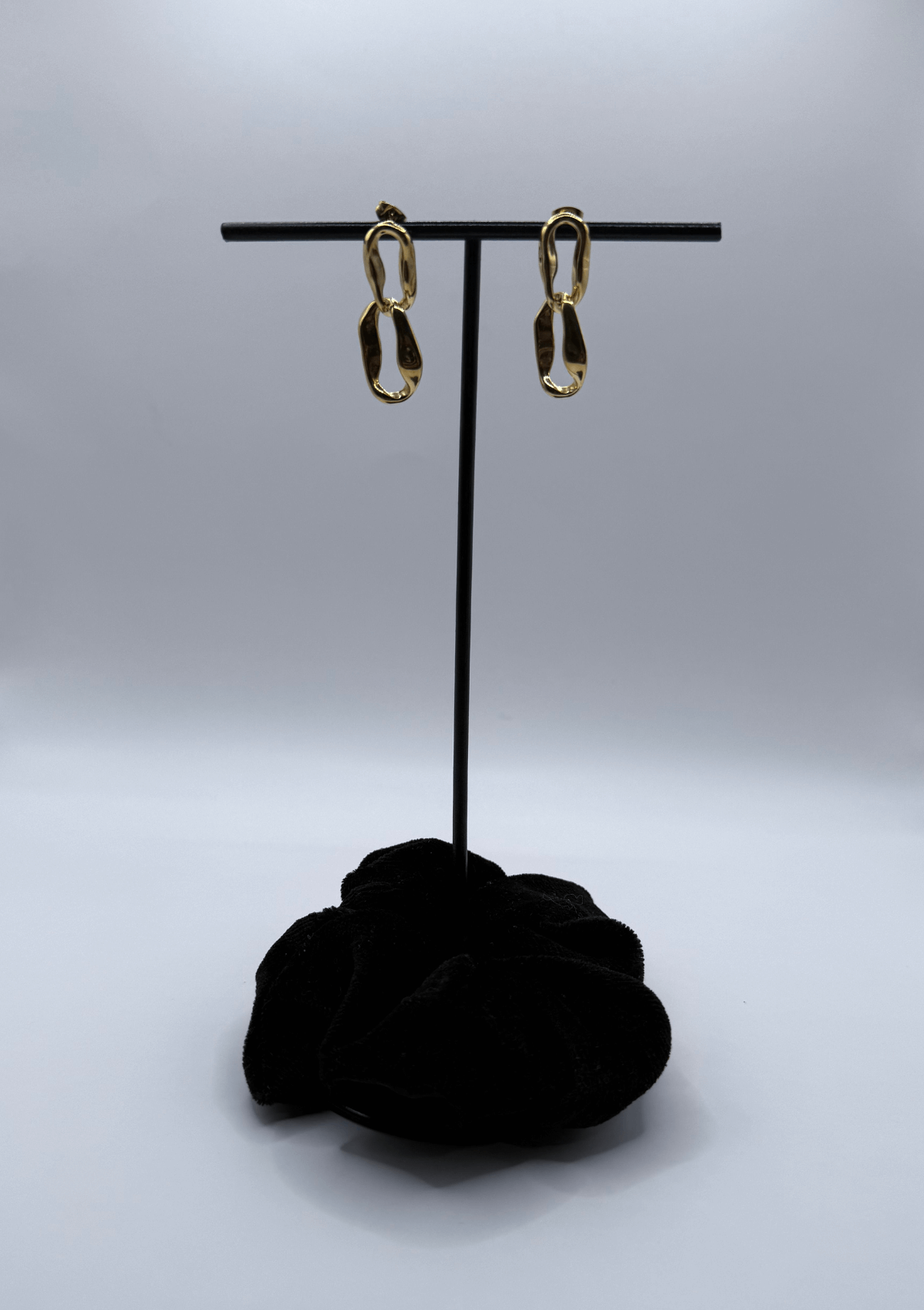 Aretes doble cadena dorados