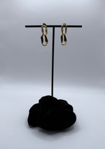 Aretes doble cadena dorados