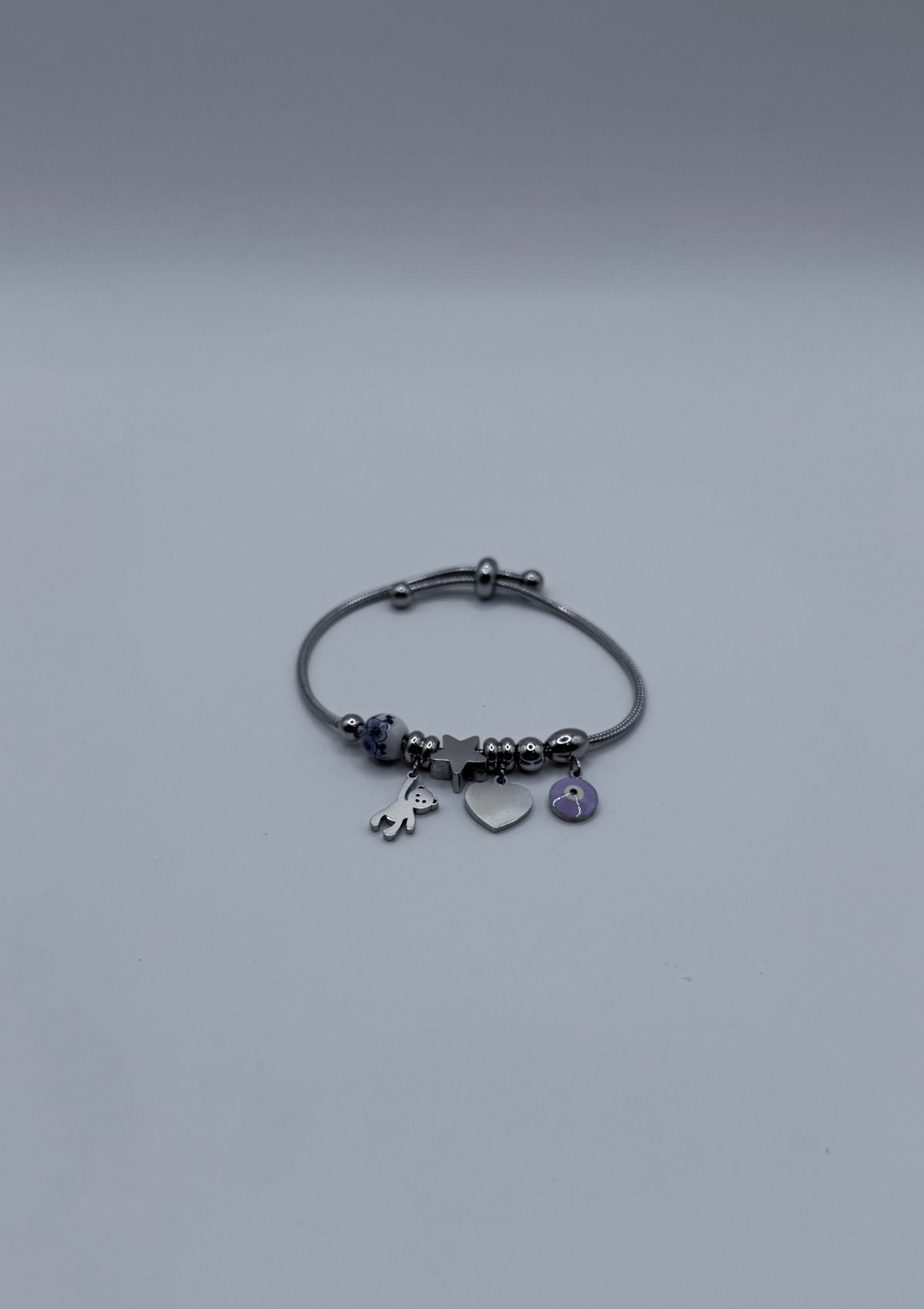 Pulsera ajustable niña oso cerámica