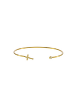 Pulsera religiosa tubular con cruz lisa